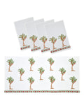 BLOCKS OF INDIA Cotton Hand Block Printed Soft Waffle Fabric Towel Set : 1 Bath Towel and 4 Hand Towel (Color 38)