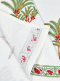 BLOCKS OF INDIA Cotton Hand Block Printed Soft Waffle Fabric Towel Set : 1 Bath Towel and 4 Hand Towel (Color 38)