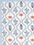 BLOCKS OF INDIA Sanganeri Print Cotton Viscose Economy King Size Bedsheet (225 X 270 CM) SAPPHIRE PATTERN 38