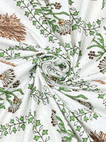 BLOCKS OF INDIA Sanganeri Print Cotton Viscose Economy King Size Bedsheet (225 X 270 CM) SAPPHIRE PATTERN 39