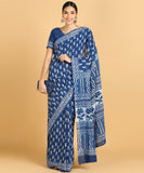 BLOCKS OF INDIA Hand Block Print Cotton Sarees For Women with Unstitched Blouse Piece Color 8