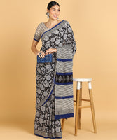 BLOCKS OF INDIA Hand Block Print Cotton Sarees For Women with Unstitched Blouse Piece Color 5