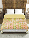 Hand Block Printed 100% Cotton Dohar King Size Reversible (Green Gad Buti)