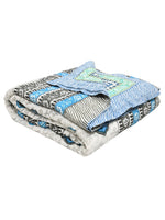 BLOCKS OF INDIA Hand Block Printed Cotton King Size Quilt (Grey Rose)