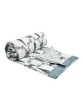 Cotton Single Size Quilt/ Rajai Hand Block Print for Light Winters (150x225 cm) (Grey Patti)