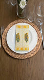 Hand Block Print Cotton Table Napkin (Yellow Buta)