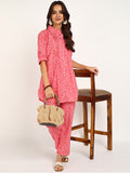 BLOCKS OF INDIA Co ords Set in Pure Cotton Pink Rectangle