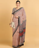 BLOCKS OF INDIA Hand Block Print Cotton Sarees For Women with Unstitched Blouse Piece Color 1