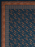 Hand Block Printed Cotton Super King Size Bedsheet(270x 270) (Batik Blue)