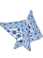 BLOCKS OF INDIA Hand Block Print Cotton Table Napkin (Blue jaal)