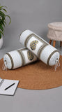 Rajasthani Handmade Hand Block Print Cotton Bolster Cover , 45 (2 Pcs)