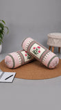 Rajasthani Handmade Hand Block Print Cotton Bolster Cover , 47 (2 Pcs)