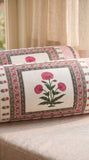 Rajasthani Handmade Hand Block Print Cotton Bolster Cover , 47 (2 Pcs)