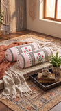 Rajasthani Handmade Hand Block Print Cotton Bolster Cover , 47 (2 Pcs)