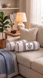 Rajasthani Handmade Hand Block Print Cotton Bolster Cover , 47 (2 Pcs)