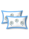 Hand Block Print Cotton King Size Bedsheet Blue TOL