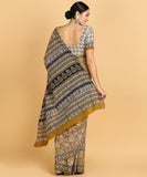 BLOCKS OF INDIA Hand Block Print Cotton Sarees For Women with Unstitched Blouse Piece Color 4
