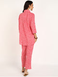 BLOCKS OF INDIA Co ords Set in Pure Cotton Pink Rectangle