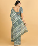 BLOCKS OF INDIA Hand Block Print Cotton Sarees For Women with Unstitched Blouse Piece Color 10