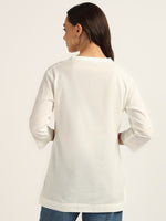 BLOCKS OF INDIA Cotton Hand Solid Color Kurti for Women - White