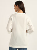 BLOCKS OF INDIA Cotton Hand Solid Color Kurti for Women - White