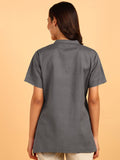 BLOCKS OF INDIA Cotton Solid Color Top for Women - Grey