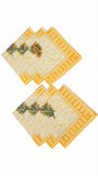 Hand Block Print Cotton Table Napkin (Yellow Buta)