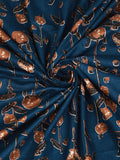 Hand Block Printed Cotton Super King Size Bedsheet(270x 270) (Batik Blue)
