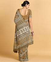 BLOCKS OF INDIA Hand Block Print Cotton Sarees For Women with Unstitched Blouse Piece Color 11