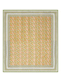 Hand Block Printed 100% Cotton Dohar King Size Reversible (Green Gad Buti)