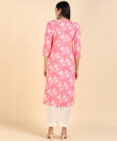 BLOCKS OF INDIA Cotton Hand Printed Long Kurti for Women