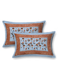 Hand Block Printed Cotton Super King Size Bedsheet(270x 270) (Batik Grey)
