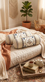 Rajasthani Handmade Hand Block Print Cotton Bolster Cover , 50 (2 Pcs)