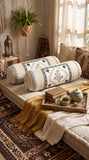 Rajasthani Handmade Hand Block Print Cotton Bolster Cover , 50 (2 Pcs)