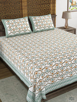 King Size Pure Cotton Hand Block Print Bedsheet Design 55