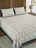 King Size Pure Cotton Hand Block Print Bedsheet Design 55