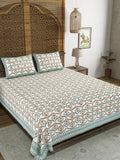 King Size Pure Cotton Hand Block Print Bedsheet Design 55