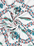 PURE COTTON RAJASTHANI HAND BLOCK PRINT SIX SEATER TABLE CLOTH (TURQ TILAK BUTA)