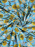 Hand Block Print Cotton King Size Bedsheet Blue Grey Buti TA