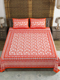 BLOCKS OF INDIA Hand Block Printed 250 TC Cotton Super King Size Bedsheet(245 X 270 CM) (Color 5)