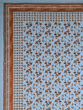 Hand Block Printed Cotton Super King Size Bedsheet(270x 270) (Batik Grey)