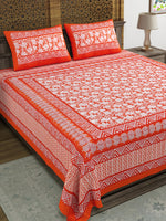 BLOCKS OF INDIA Hand Block Printed 250 TC Cotton Super King Size Bedsheet(245 X 270 CM) (Color 5)