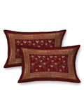 Hand Block Printed Cotton Super King Size Bedsheet(270x 270) (Batik maroon)
