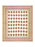 BLOCKS OF INDIA Hand Block Printed Cotton King Size Quilt (Pink Peach Rose)