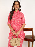 BLOCKS OF INDIA Co ords Set in Pure Cotton Pink Mushroom