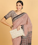 BLOCKS OF INDIA Hand Block Print Cotton Sarees For Women with Unstitched Blouse Piece Color 1