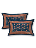 Hand Block Printed Cotton Super King Size Bedsheet(270x 270) (Batik Blue)