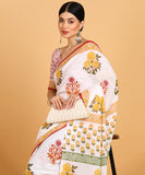 BLOCKS OF INDIA Hand Block Print Cotton Sarees For Women with Unstitched Blouse Piece Color 15