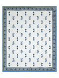 Hand Block Printed 100% Cotton Dohar King Size Reversible (Blue Green Flower)