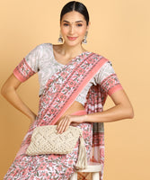 BLOCKS OF INDIA Hand Block Print Cotton Sarees For Women with Unstitched Blouse Piece Color 2